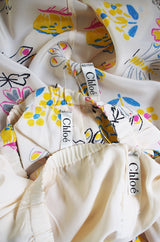 1970s Rare 4 Piece Print Chloe Set