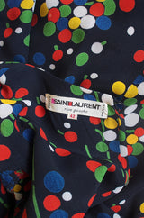 1970s Dotted Silk Yves Saint Laurent Dress