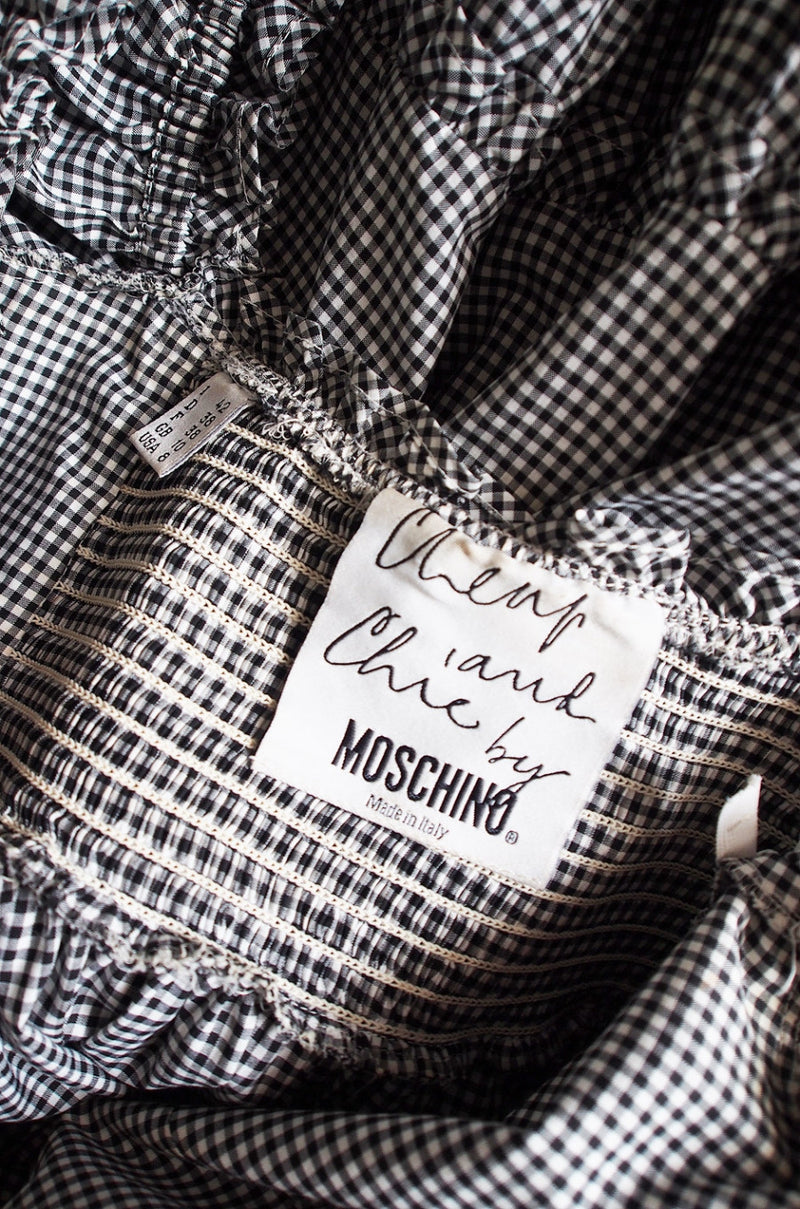 1990s Moschino Gingham Corset Mini Dress