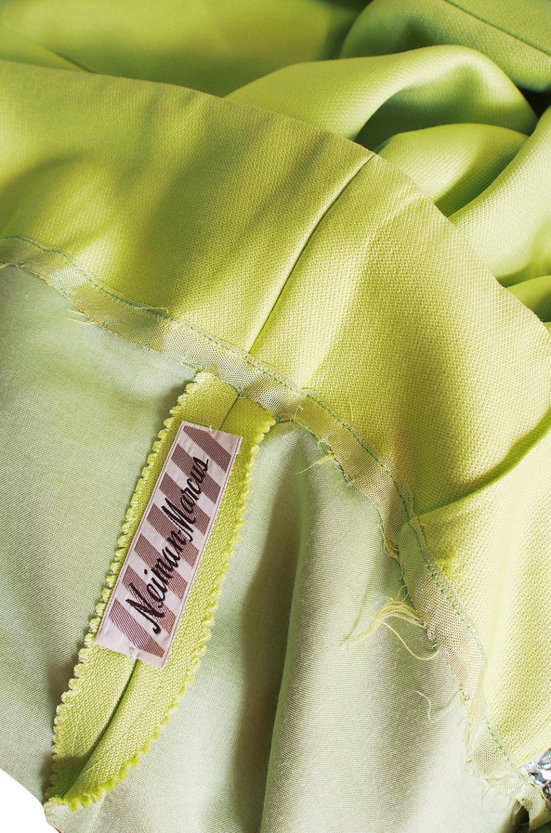 1960s Beaded Lime Maxi Dress
