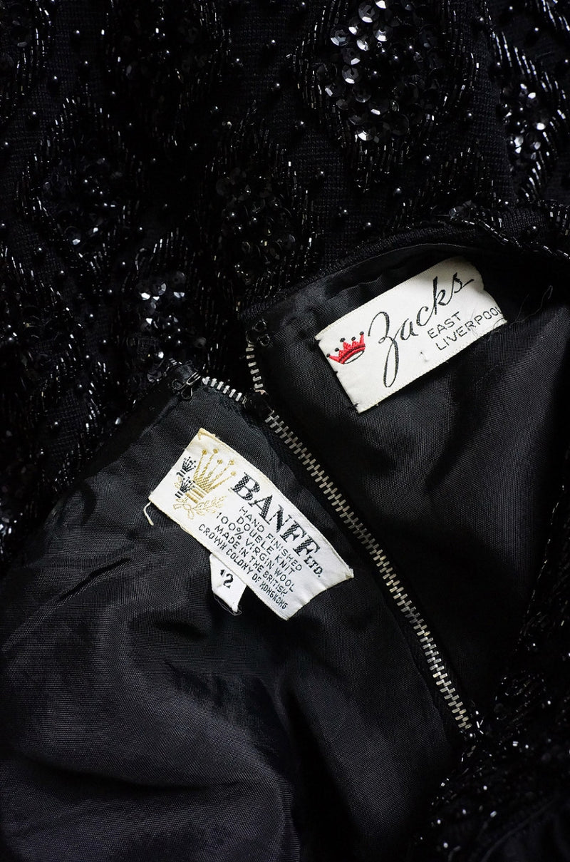 1960s Heavy Hand Beaded Black Shift – Shrimpton Couture