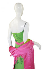 1950s Philip Hulitar Strapless Silk Dress &  Skirted 1/2 Jacket