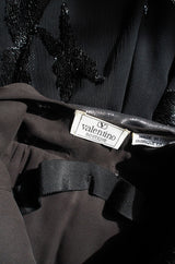 1980s Silver Accent Low Back Valentino Gown