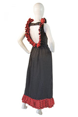 1960s Backless Dot Donald Brooks Maxi