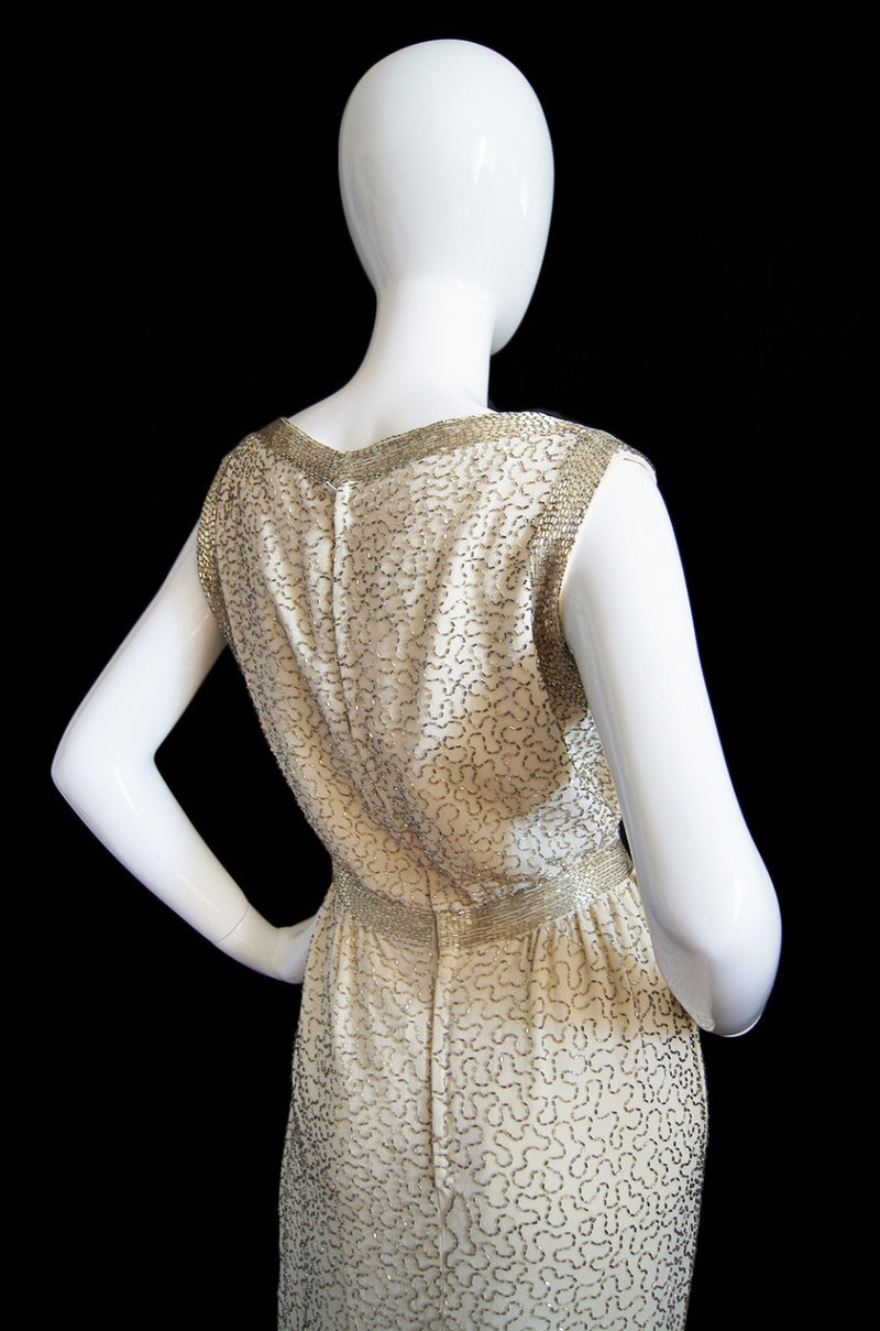 1960s Glam Beaded Malcolm Starr Gown