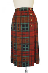 1970s Yves Saint Laurent Plaid Skirt