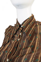 Rare 1960s Jeff Banks Pointed Collar Blouse