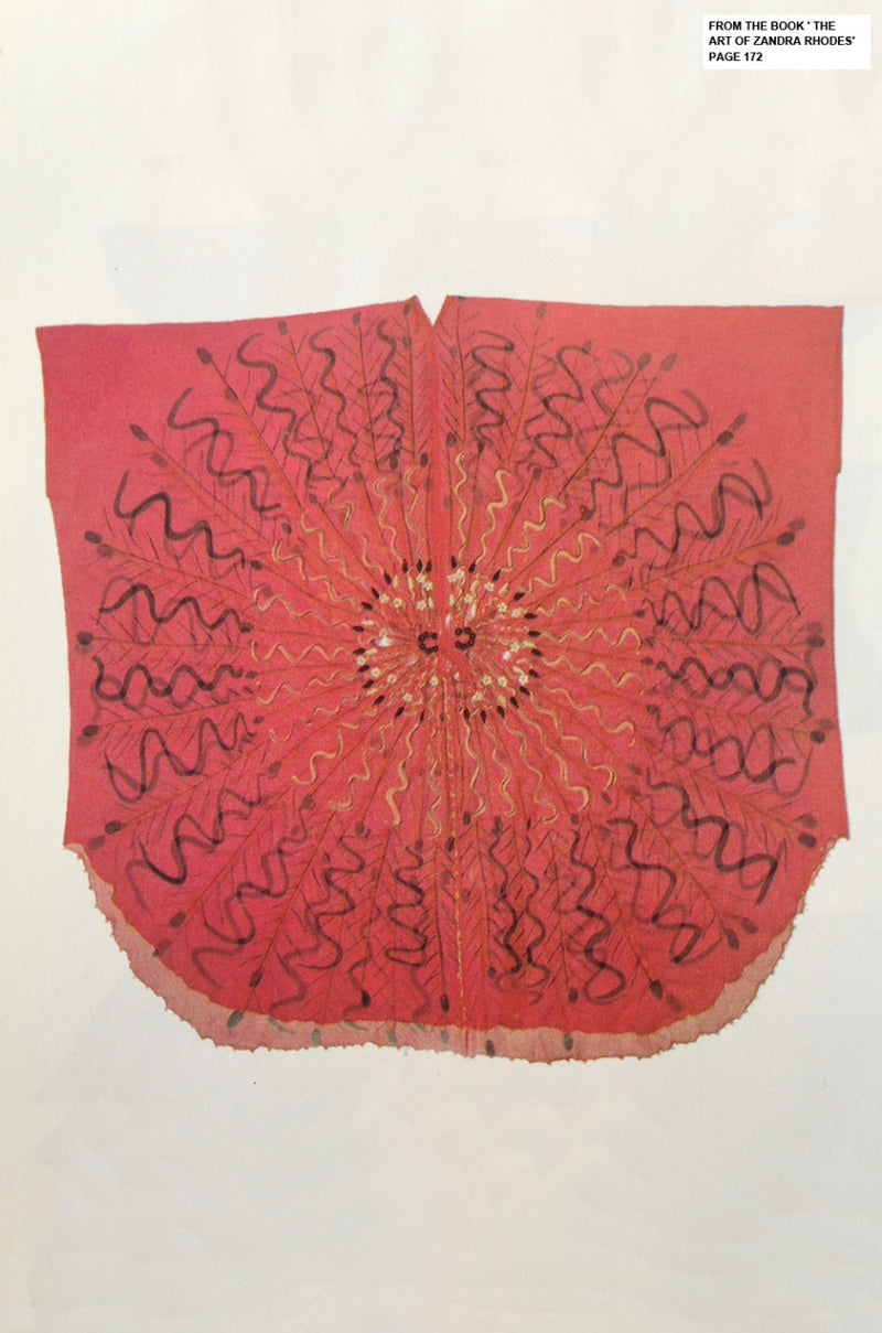 1978 Book Piece Zandra Rhodes Mexican Fan Caftan