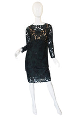1980s Geoffrey Beene Deep Green Lace Set