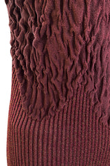 1990s Christian Lacroix Fitted Dress in a Deep Burgundy & Gold Metallic Knit