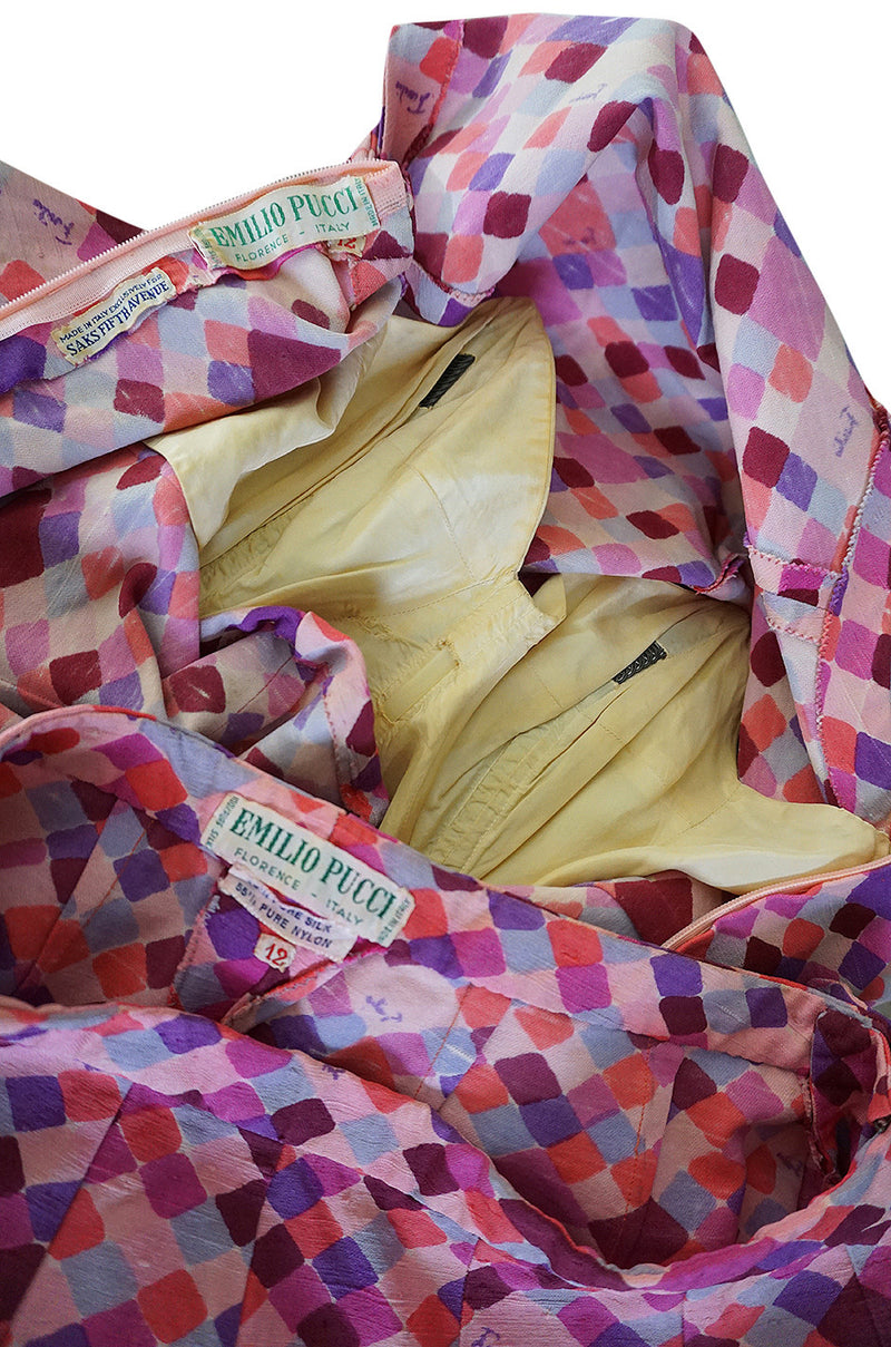 Late 1950s Emilo Pucci Pink Silk Shorts and Shell Set
