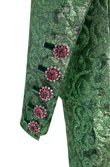Fall 1989 Ady Couture Lausanne  Yves Saint Laurent Haute Couture Copy Green Metallic Suit