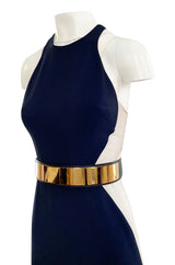 Well Documented Fall 2012 Evening Stella McCartney 'Saskia' Navy & Ivory Dress w Mesh Insets