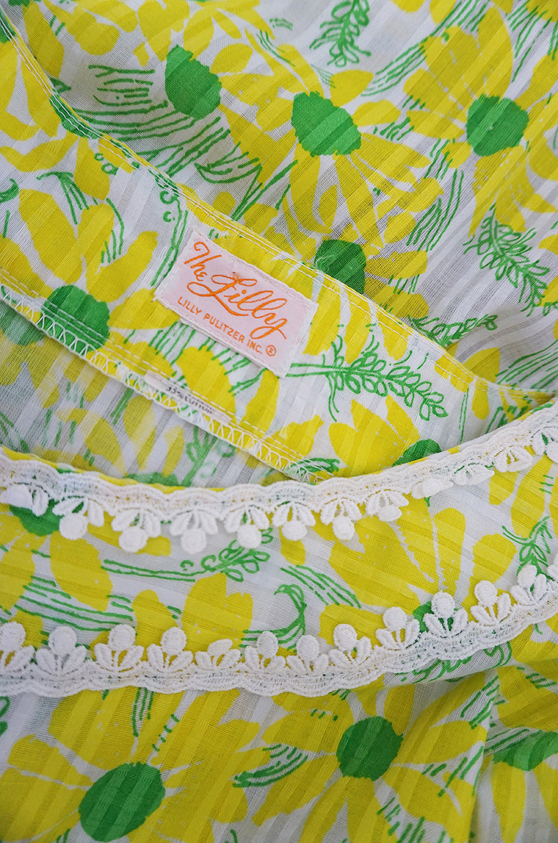 Early 1960s "The Lilly" Lilly Pulitzer Yellow & Green Floral Dress