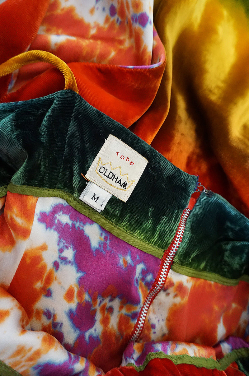 F/W 1994 Todd Oldham Tie Dye Velvet Runway Dress