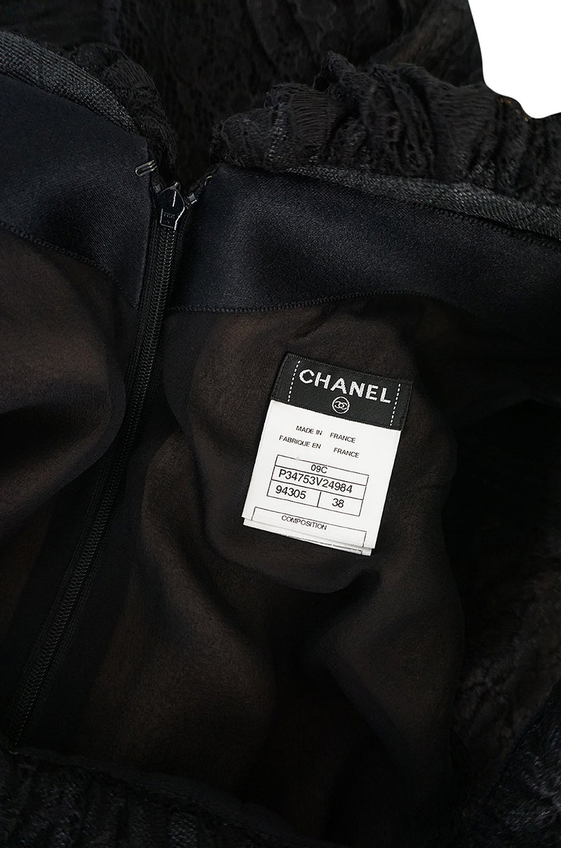 2009C Chanel Resort Runway Elaborate Black Lace Dress – Shrimpton