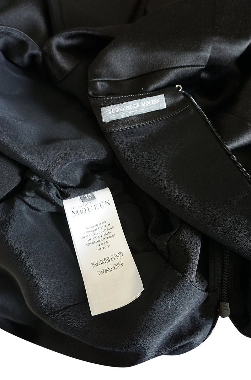 Recent Alexander McQueen Kimono Sleeve Black & White Silk Dress