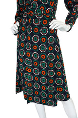 1971 Yves Saint Laurent Wrap Print Skirt & Top Set