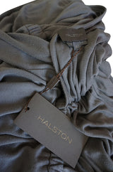 S/S 2009 Halston Grey Jersey Plunge Front and Back Jumpsuit