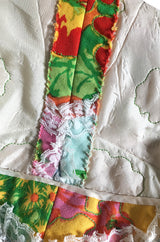 c.1964-69 Arnold Scaasi Couture Floral Patchwork & Lace Corset Skirt