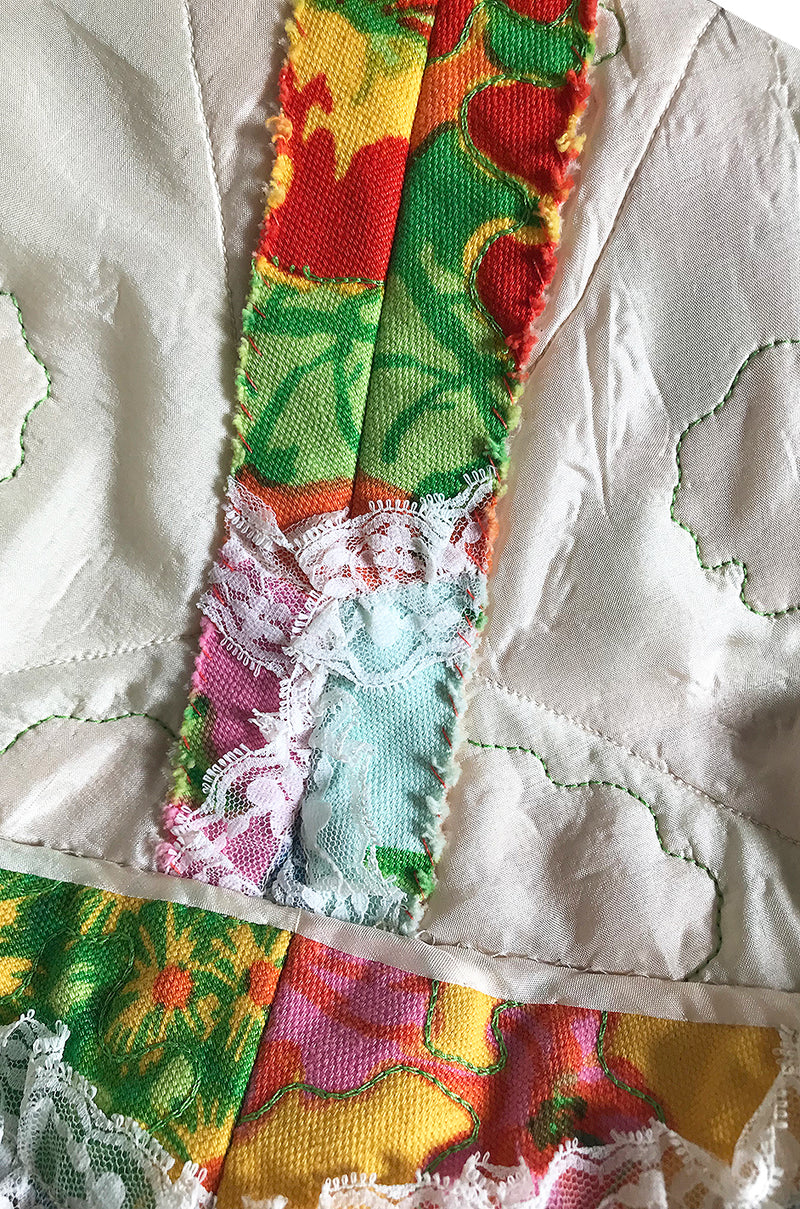 c.1964-69 Arnold Scaasi Couture Floral Patchwork & Lace Corset Skirt