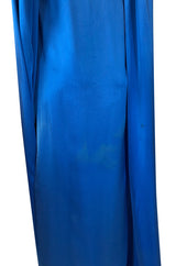 Fall 1978 Christian Dior Haute Couture Silk Satin Caped Sleeve Dress