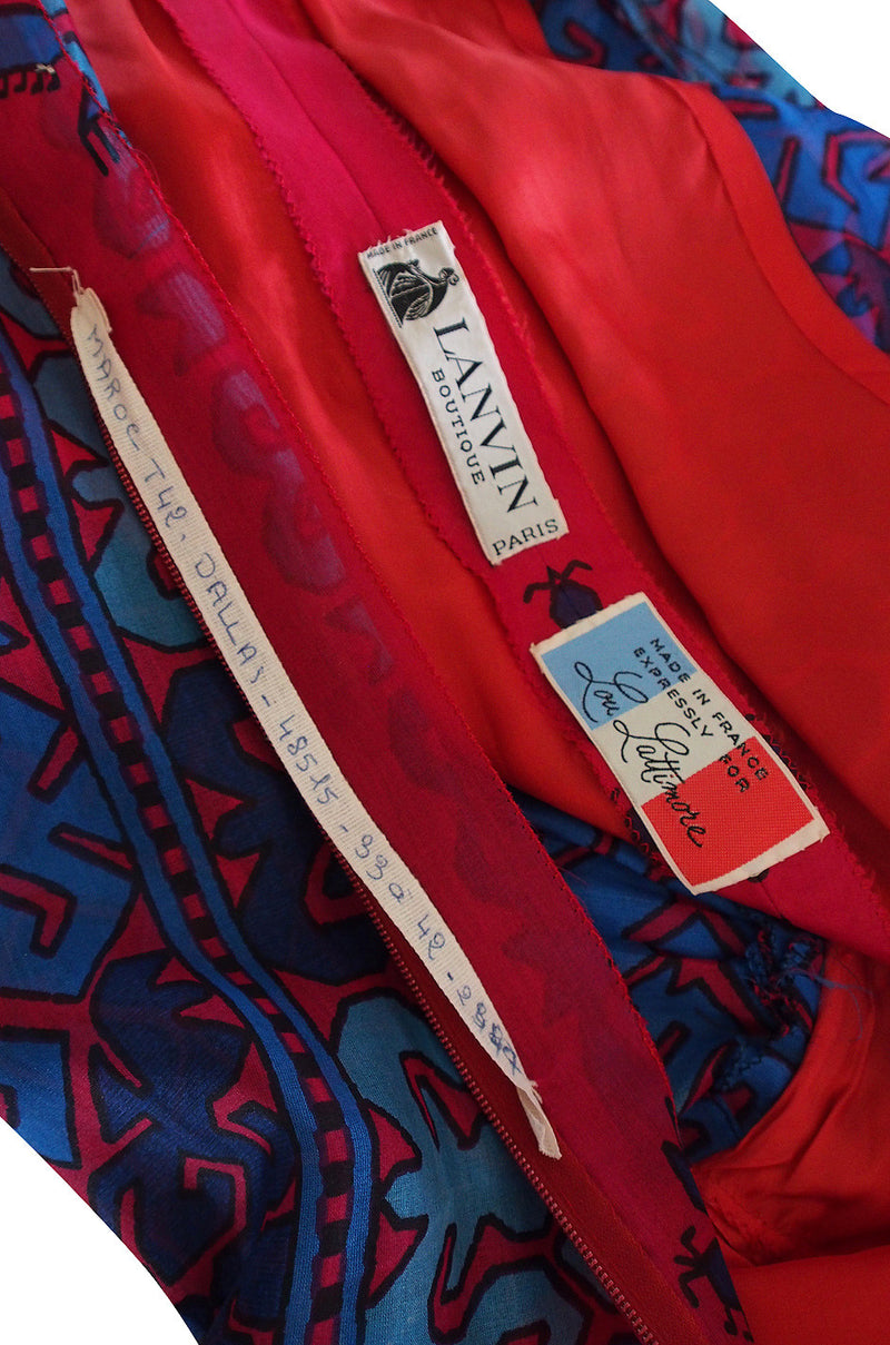 1970s Numbered Silk Gazar Lanvin Caftan Dress