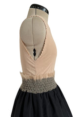 Prettiest 1998 Isaac Mizrahi Sleeveless Top & Black Silk & Silk Chiffon Taffeta Skirt Set