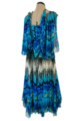 Stunning Spring 2003 Alexander McQueen 'Irere' Collection Silk Chiffon Runway Dress