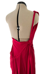 Pre-Fall 2010 Yves Saint Laurent by Stefano Pilati Red One Shoulder Dress