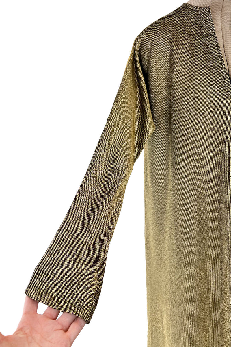 Fantastic 1970s Halston Metallic Gold Lame Lurex Full Length Caftan Dr Shrimpton Couture Fantastic 1970s Halston Metallic Gold Lame Lurex Full Length Caftan Dr Shrimpton Couture