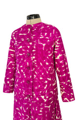 Exceptional Spring 1966 Christian Dior Haute Couture Suit by Marc Bohan In a Pink Patterned Silk Twill