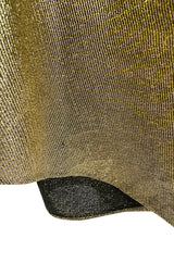 c.1978 Halston One Shoulder Gold Lame Jersey Full Length Maxi Dress