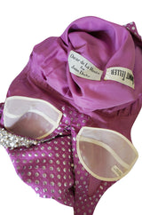 c1965-69 Lavender & Silver Beaded Oscar de la Renta Dress