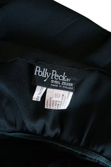 Early 1970s Polly Peck by Sybil Zelker Liittle Black Wrap Dress