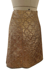 Gorgeous Spring 2002 Prada Runway Skirt Look 47 Gold Silk Metallic Lame Skirt
