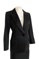 Iconic Fall 1996 Yves Saint Laurent True Haute Couture 'Le Smoking' Black Tuxedo Skirt Suit