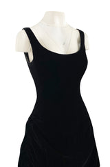 Fall 1998 Christian Lacroix Runway Black Velvet Dress W Signature Puffed Silk Taffeta Underskirt