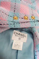 1996 Pastel Runway Chanel Coat w Cabochon Buttons