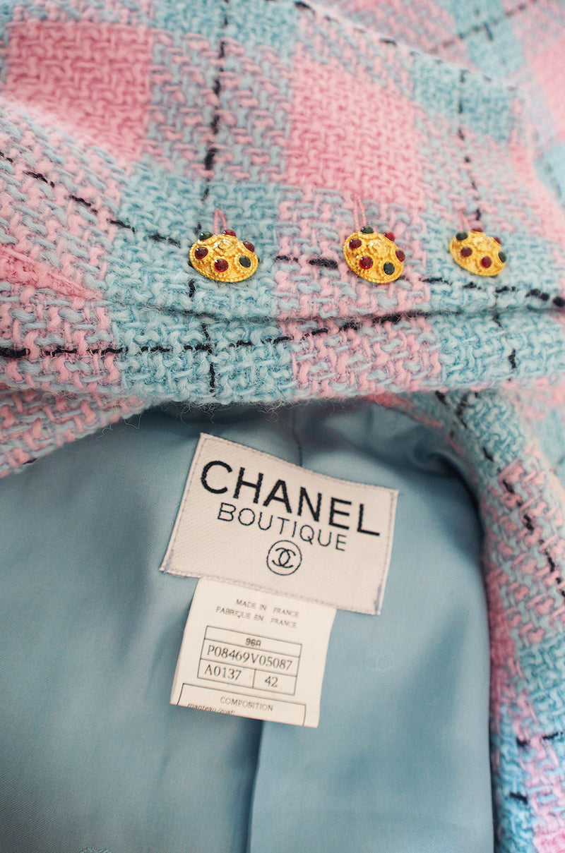 1996 Pastel Runway Chanel Coat w Cabochon Buttons – Shrimpton Couture