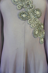 1970s Stavropoulos Couture Layered Bias Cut Silk Chiiffon Dress