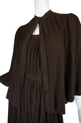 S/S 1976 Christian Dior Haute Couture Pleated Silk Dress Set