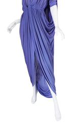 c1976 Rare Halston Draped Goddess Jersey Gown