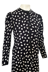 Fall 1982 Yves Saint Laurent Heart Print Black & White Suit Set