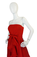 1972 Ferdinando Sarmi Strapless Silk Organza Ruffle Dress