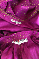 c.1976 Yves Saint Laurent Hand Painted Russian Top & Skirt Set
