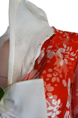 1973 Chanel Numbered Haute Couture Red Silk Chiffon Dress