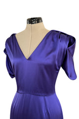 Rare Fall 2011 Christian Dior by John Galliano Purple Silk Satin Open Back Dress