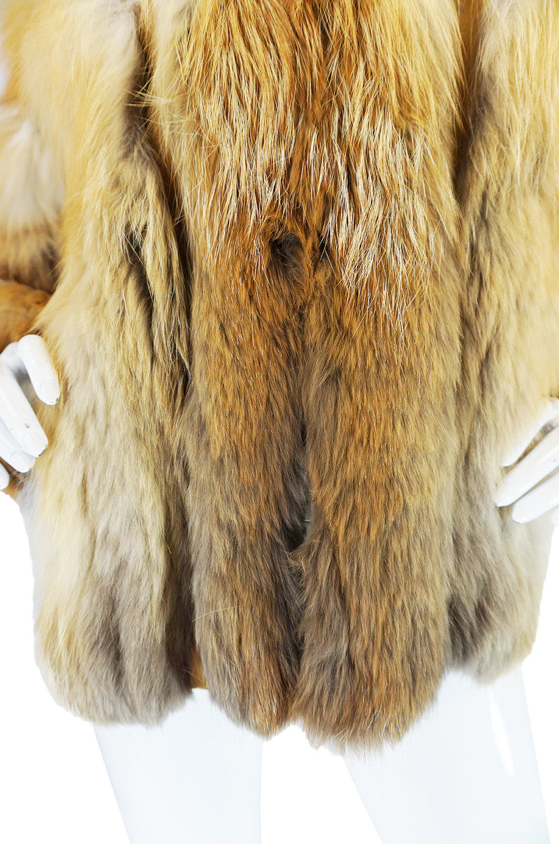 Stunning 1970s Natural Red Fox & Suede Fur Jacket