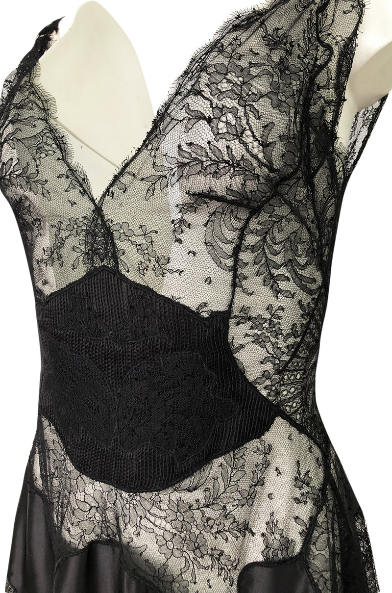 Pre-Fall 2015 Ricardo Tisci for Givenchy Black Silk Satin & Lace Dress